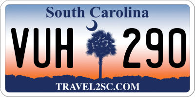SC license plate VUH290