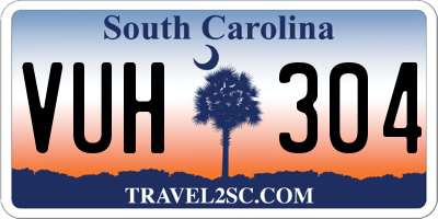 SC license plate VUH304