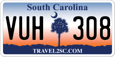 SC license plate VUH308