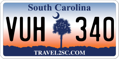 SC license plate VUH340