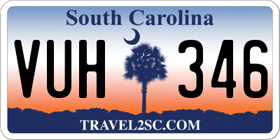 SC license plate VUH346