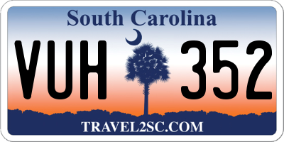 SC license plate VUH352