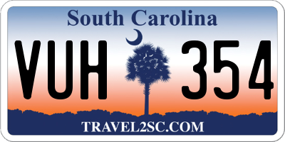 SC license plate VUH354