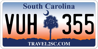 SC license plate VUH355