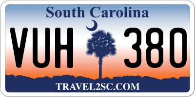 SC license plate VUH380