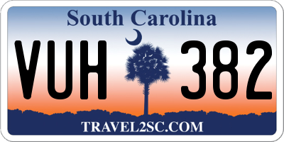 SC license plate VUH382