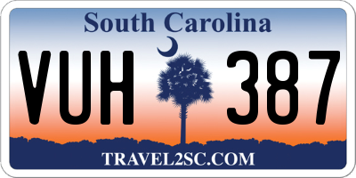 SC license plate VUH387