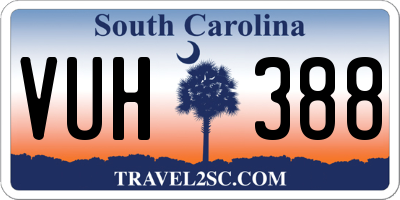 SC license plate VUH388