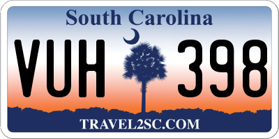 SC license plate VUH398