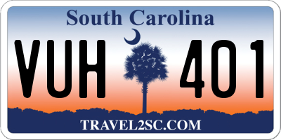 SC license plate VUH401