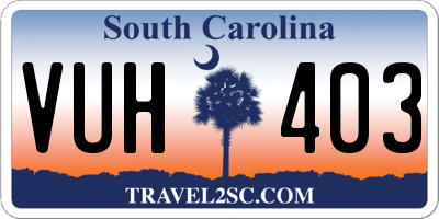 SC license plate VUH403