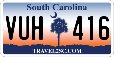SC license plate VUH416