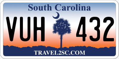 SC license plate VUH432
