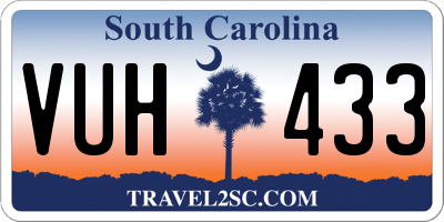 SC license plate VUH433