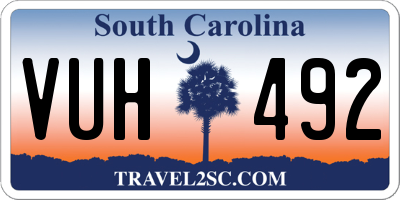 SC license plate VUH492