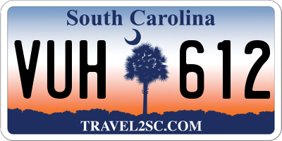 SC license plate VUH612