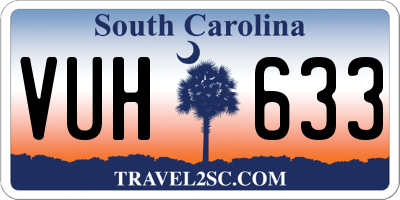 SC license plate VUH633