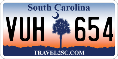 SC license plate VUH654