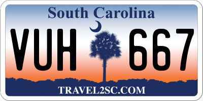 SC license plate VUH667
