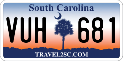 SC license plate VUH681