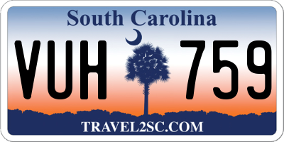 SC license plate VUH759
