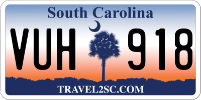 SC license plate VUH918