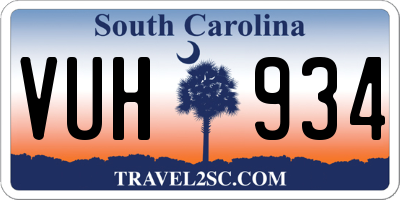 SC license plate VUH934