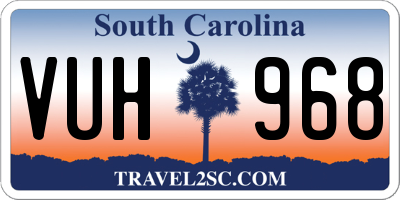 SC license plate VUH968