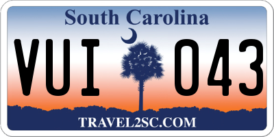 SC license plate VUI043