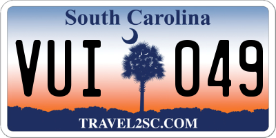SC license plate VUI049