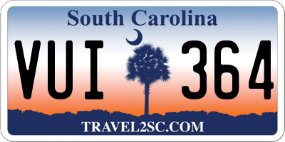 SC license plate VUI364