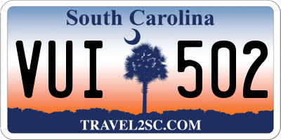 SC license plate VUI502