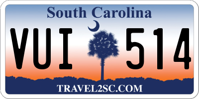 SC license plate VUI514