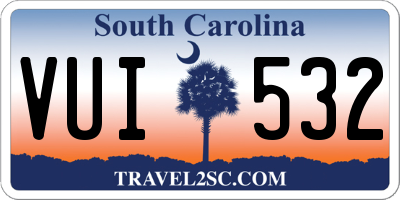 SC license plate VUI532