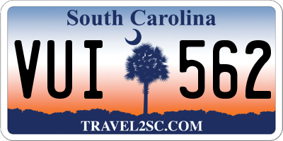 SC license plate VUI562