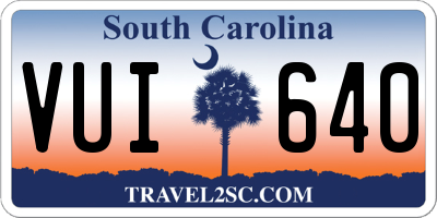 SC license plate VUI640