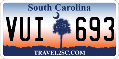 SC license plate VUI693
