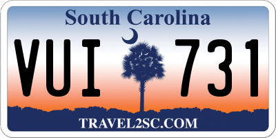SC license plate VUI731