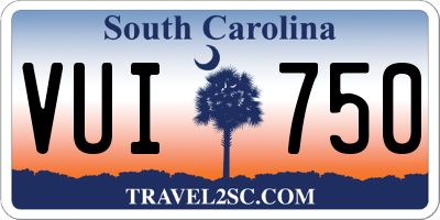 SC license plate VUI750