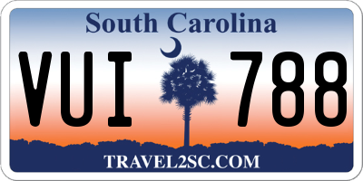 SC license plate VUI788