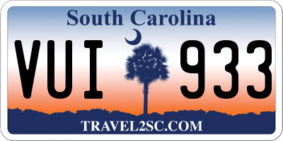 SC license plate VUI933