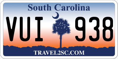 SC license plate VUI938