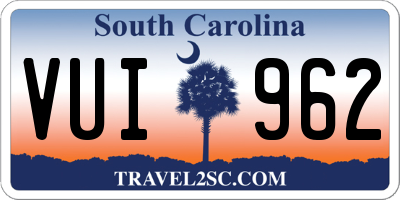 SC license plate VUI962
