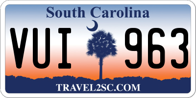 SC license plate VUI963