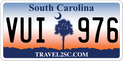 SC license plate VUI976
