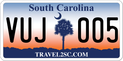 SC license plate VUJ005