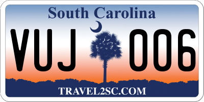 SC license plate VUJ006