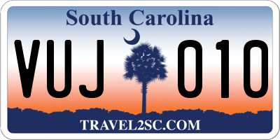 SC license plate VUJ010