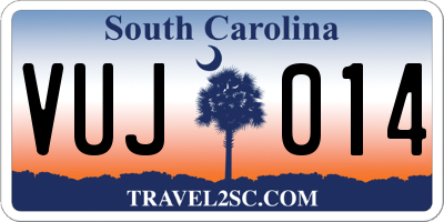 SC license plate VUJ014