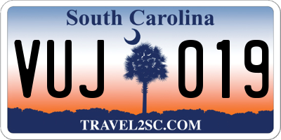 SC license plate VUJ019